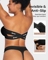 Non-Slip Crossover Side Hook Bandeau Bra