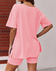 2-Piece Biker Short Lounge Set for Everyday Wear