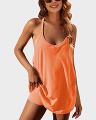 All-Day Comfort Romper Dress with Built-In Shorts