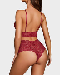 3-Piece Lace Bralette Sleepwear Set with Robe