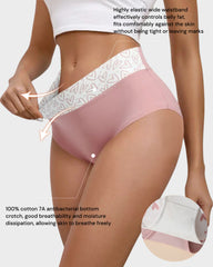 6-Pack Soft Cotton Heart Print High-Waist Panties