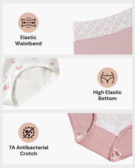 6-Pack Soft Cotton Heart Print High-Waist Panties