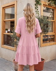 Button-Down A-Line Mini Dress