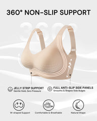 Breathable Fixed Cup Jelly Support Smoothing Bra