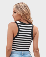 Built-In Bra Ribbed Tank Top for Everyday Wear