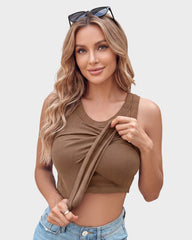 Built-In Bra Ribbed Tank Top for Everyday Wear