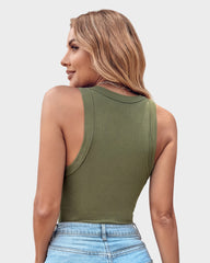 Built-In Bra Ribbed Tank Top for Everyday Wear