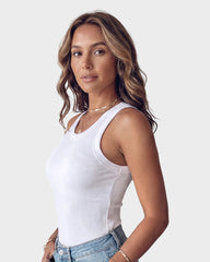 Built-In Bra Ribbed Tank Top for Everyday Wear