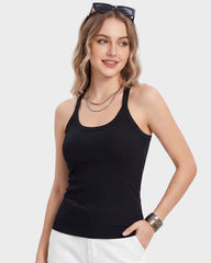 Built-In Bra Seamless Ribbed Tank Top