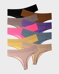 9-Pack Comfort Seamless Sport Thong Panties