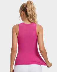 High Neck Seamless Workout Tank – Built-In Bra Top