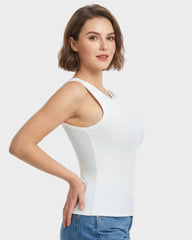 High Neck Seamless Workout Tank – Built-In Bra Top