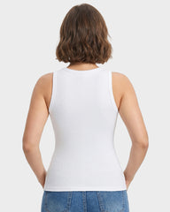 High Neck Seamless Workout Tank – Built-In Bra Top