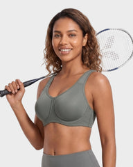 High Impact Sports Bra with External Underwire Support