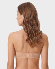 No-Slip Strapless Underwire Bra with Lace Detail