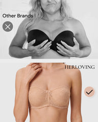 No-Slip Strapless Underwire Bra with Lace Detail