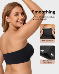 Non-Slip Bandeau Seamless Wireless Strapless Bra