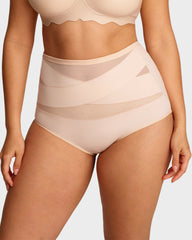 5-Pack Plus-Size High-Waist Cross Tummy Control Panties