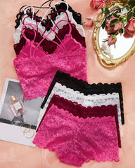 4-Pack Romantic Lace Bralette & Panty Bundle