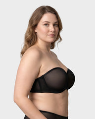 No-Slip Strapless Mesh Bra for Full Bust Support