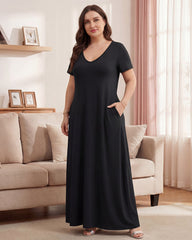 Slimming Maxi Lounge Dress with Pockets