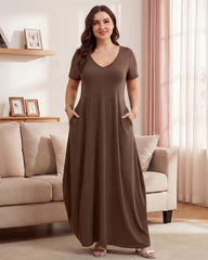 Slimming Maxi Lounge Dress with Pockets