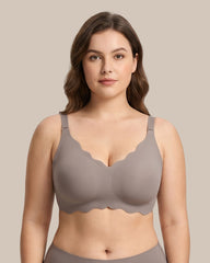 Soft Full Coverage Scalloped Wireless Jelly Bra