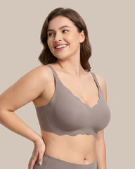 Soft Full Coverage Scalloped Wireless Jelly Bra