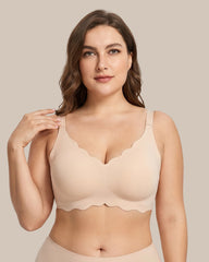Soft Full Coverage Scalloped Wireless Jelly Bra