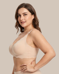 Soft Full Coverage Scalloped Wireless Jelly Bra