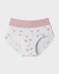 6-Pack Soft Cotton Heart Print High-Waist Panties