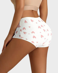 6-Pack Soft Cotton Heart Print High-Waist Panties