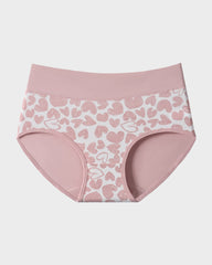 6-Pack Soft Cotton Heart Print High-Waist Panties