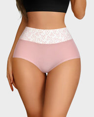 6-Pack Soft Cotton Heart Print High-Waist Panties