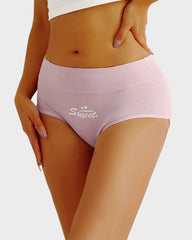 6-Pack Soft Cotton Heart Print High-Waist Panties