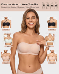 Strapless Wireless Padded Bandeau Bra