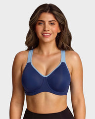 Unlined External Underwire Full Coverage Sports Bra