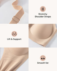 Womens Wireless Bras V Mesh Comfortable Bralette Supportive