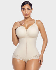 Zip-Up Overbust Sculpting Shapewear Bodysuit