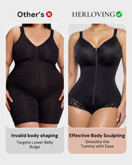 Zip-Up Overbust Sculpting Shapewear Bodysuit