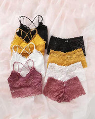 4-Pack Romantic Lace Bralette & Panty Bundle