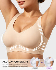 Breathable Fixed Cup Jelly Support Smoothing Bra