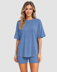 2-Piece Biker Short Lounge Set for Everyday Wear