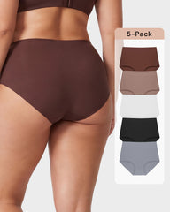 5-Pack No Show High-Waist Briefs for Everyday Seamless Comfort