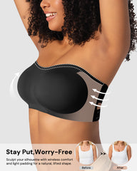 Non-Slip Crossover Side Hook Bandeau Bra